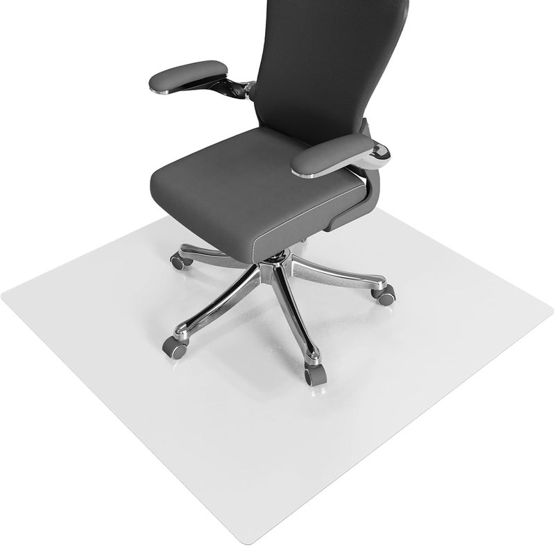 tixpol Chair Mat for Hard Floors, 36" x 36" Office Chair Mat for Hardwood Floor, 0.08" Thicker Non-Slip Hard Floor Protector Desk Mat for Home, Vinyl Floor Mat for Kids & Pets - Not for Carpet (Clear) - Image 1